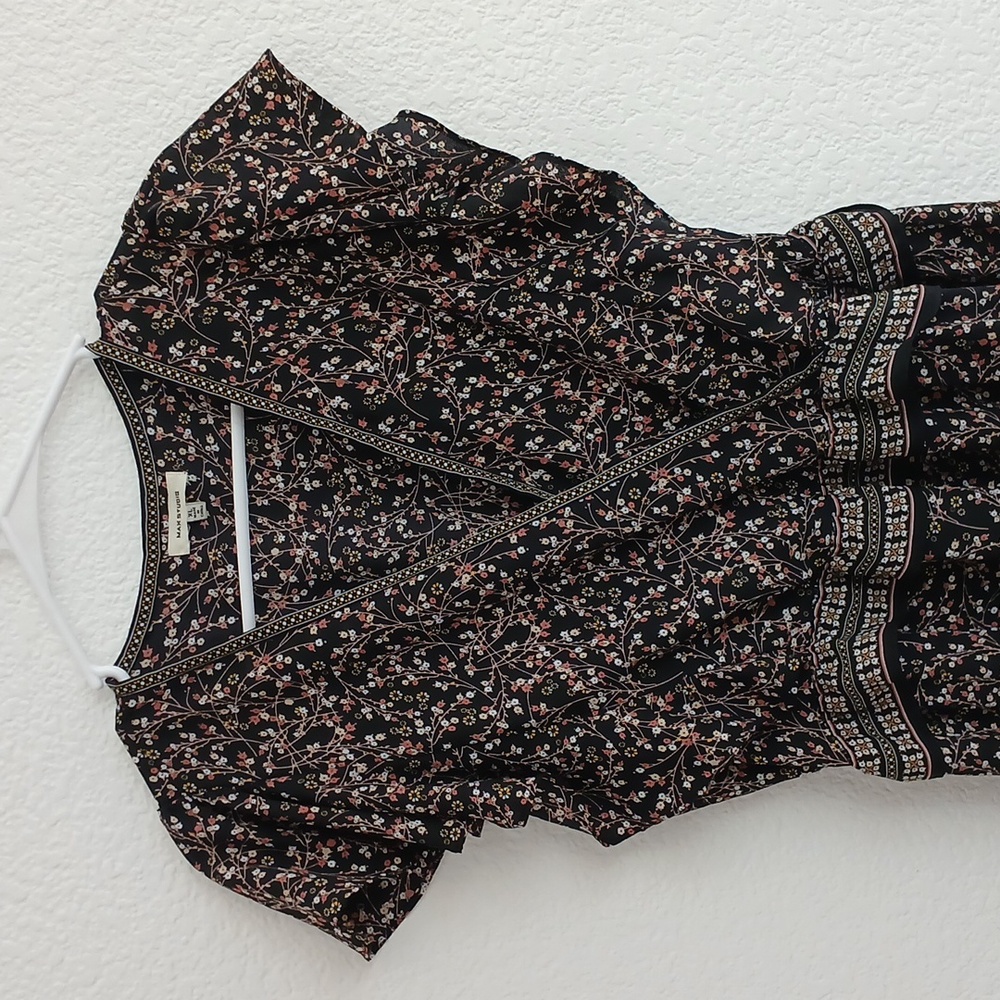 Max Studio Black and Pink Patterned Midi Dress - Picture 2 of 4